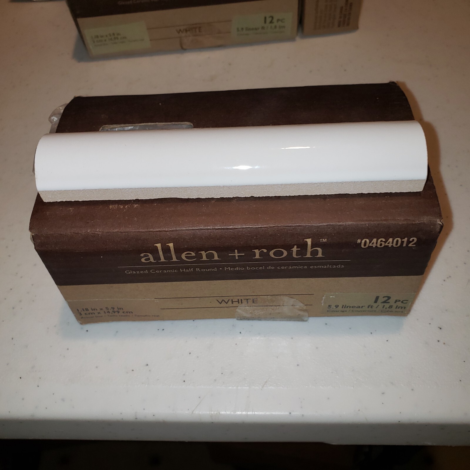 Allen + Roth 1.18×5.9 In White Half Round Tile 12 Pc 0464012