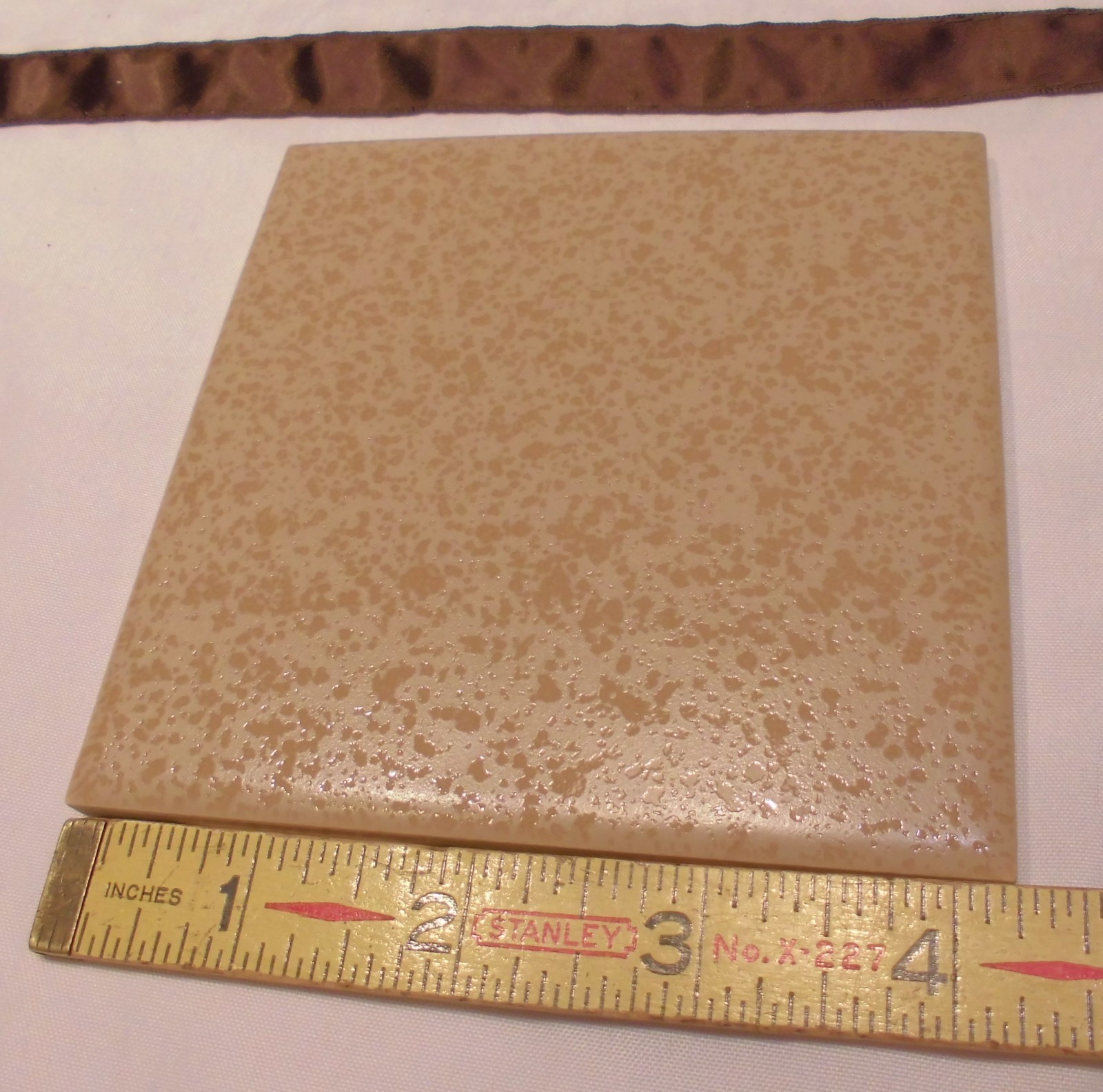 1 pc. *Coffee Color Brown* Ceramic Tile: 4-1/4″ Crystal Glazed by M.T.F. NEW