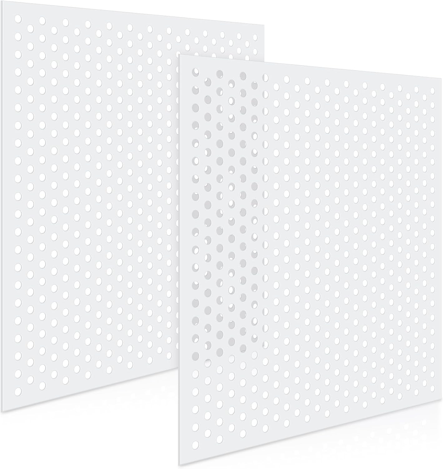2 Pack 2′ X 2′ Plastic Perforated Tiles with 3/8″ Holes 24″ X 24″ White Drop Cei