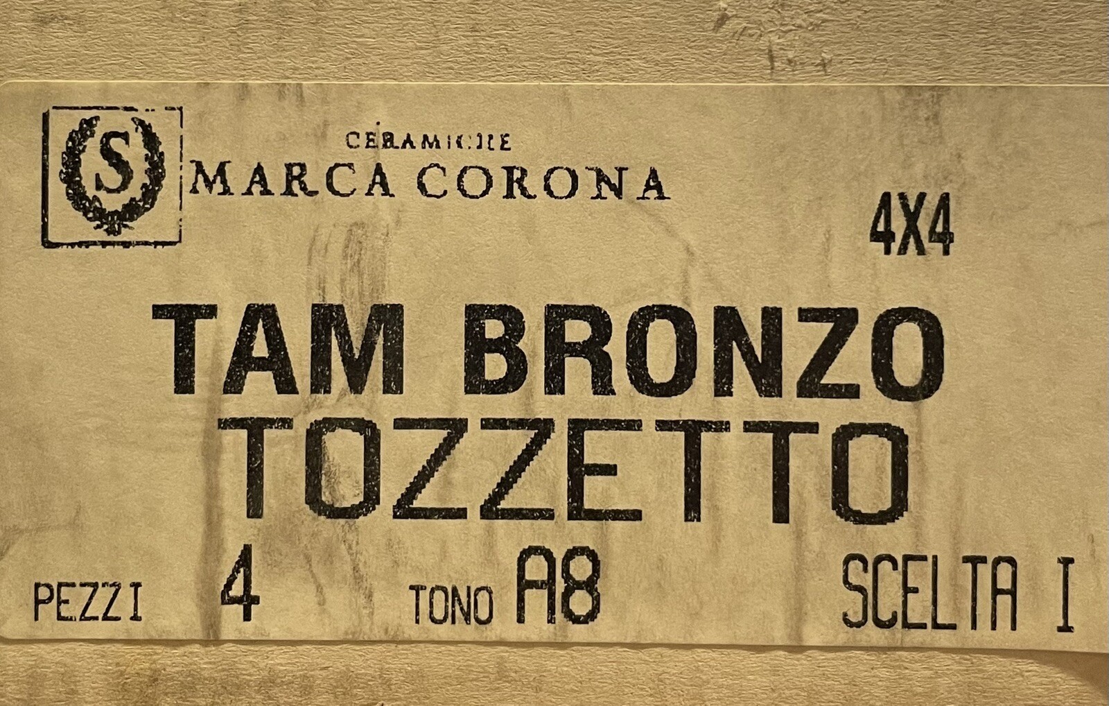 Metallic Marca Corona Tam Bronzo Ceramic Wall Tile 20 Pieces Made In Italy New