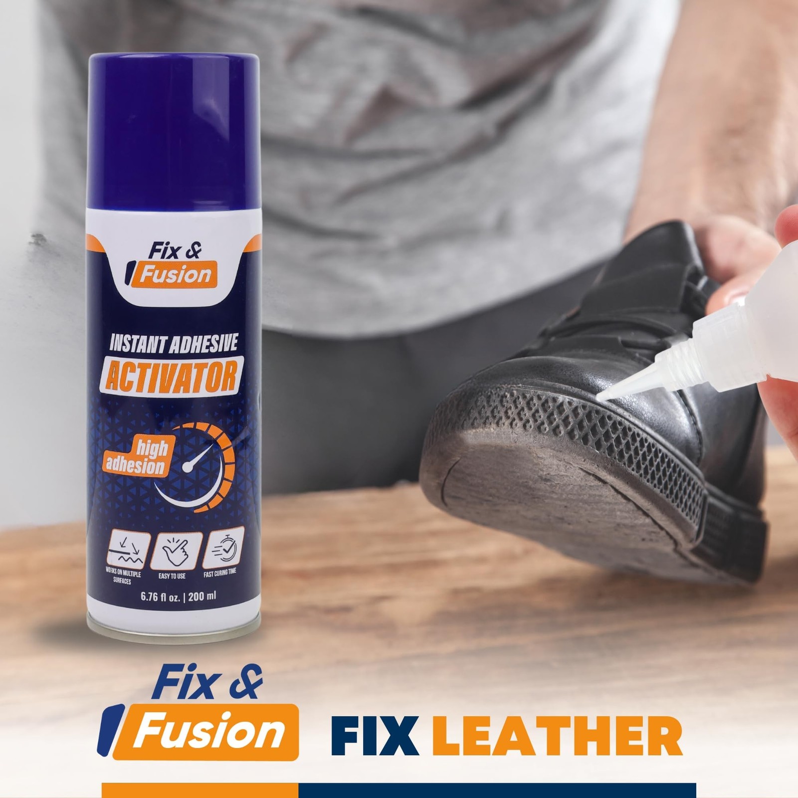 FIX & FUSION Activator Spray (6.76 Fl Oz), Instant Cure Accelerator for Cyano…