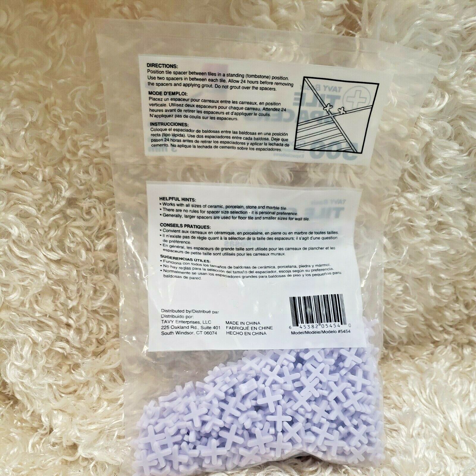 TAVY BASIX Tile Cross #5454 Spacers 1/8″ 3mm – 500 count NEW & SEALED!
