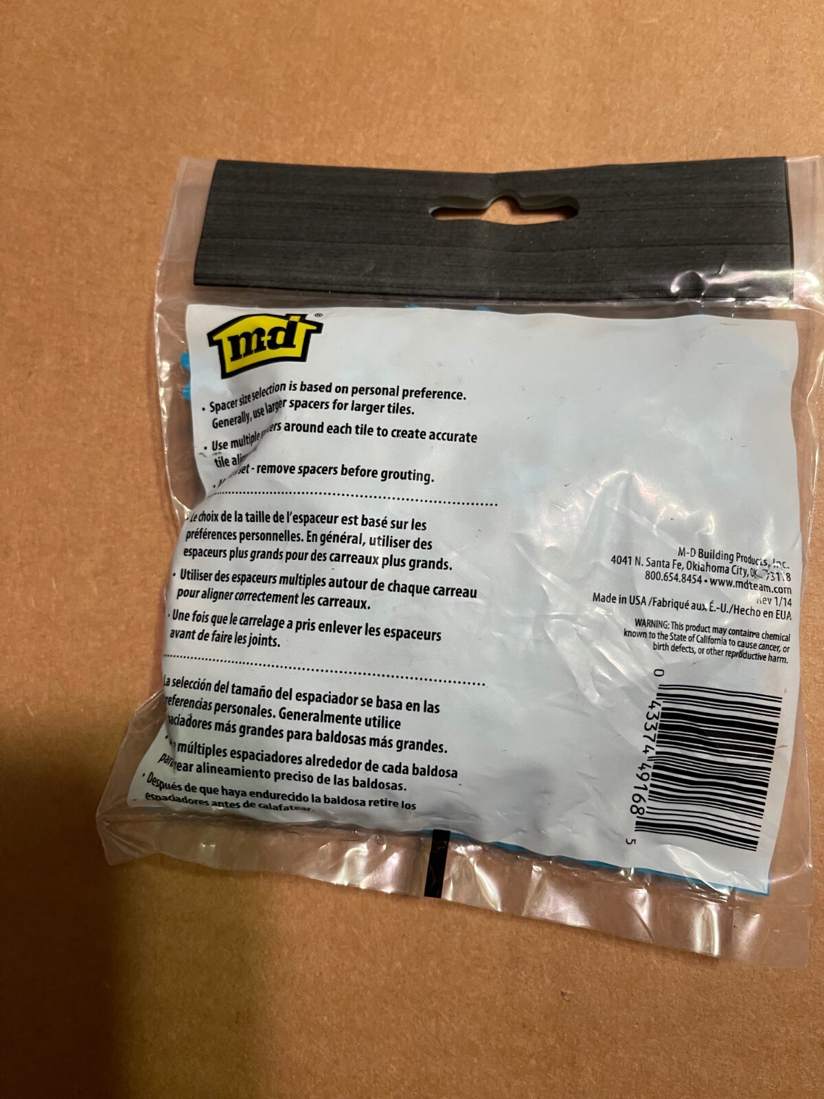 M-D Building Products #49168 1/8 Inch Tile Spacers, 200/Bag