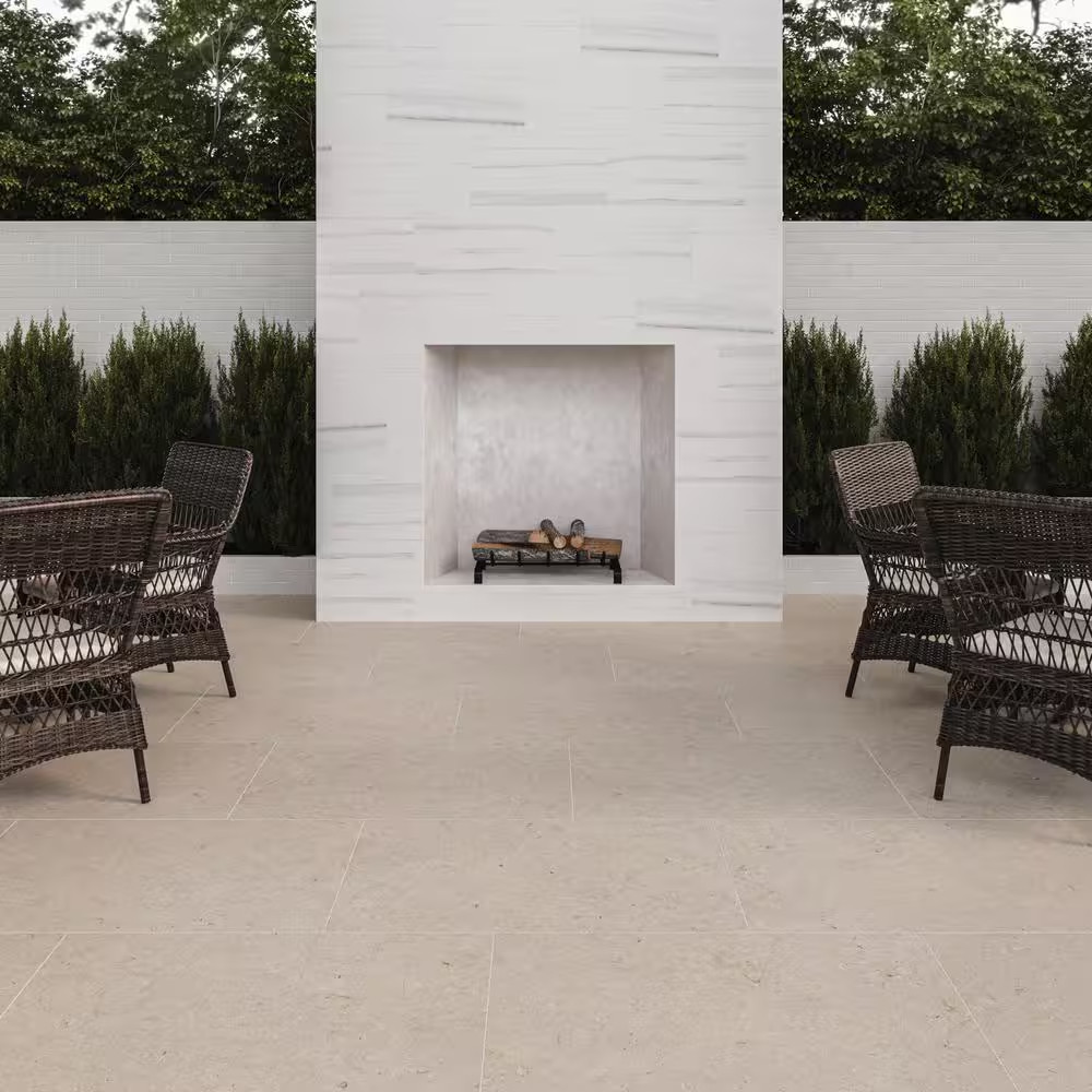 Poetry Stone 24 In. X 48 In. Matte Porcelain Field Tile in Beige (15.49 Sq. Ft./