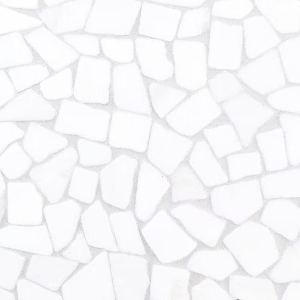 Cloudburst Thassos White 11 In. X 11 In. Pebble Honed Marble Wall and Floor Mosa