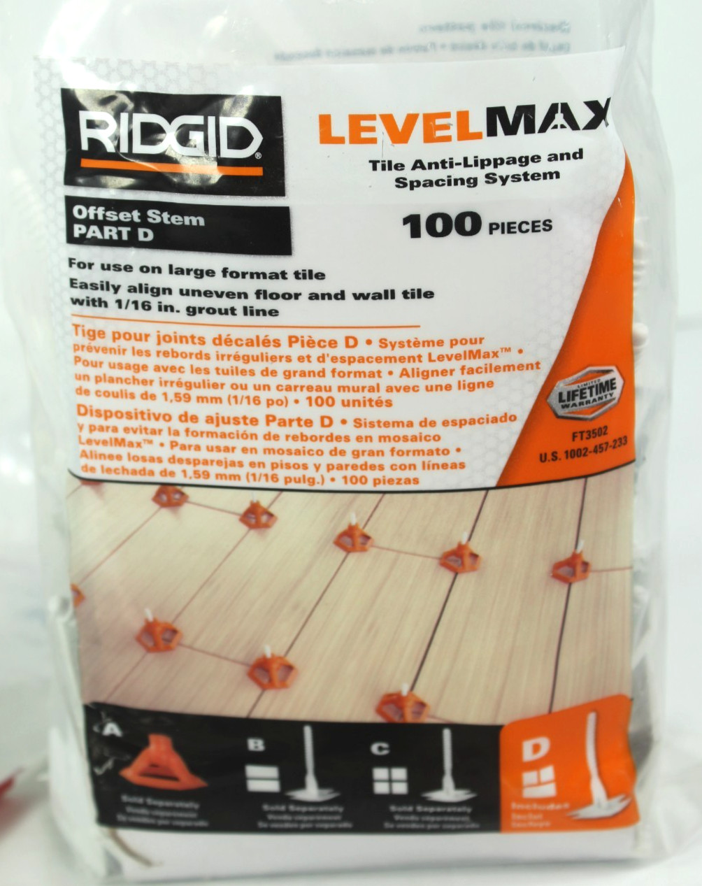 Tile Layers Lot Ridgid Offset Stems, Masonry Diamond Blade, QLT Square Notch
