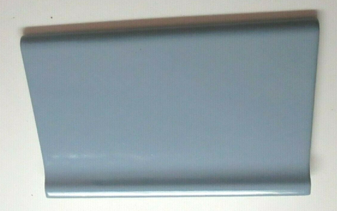 1 Tile Mannington USA 6″ Gloss Blue Gray Bullnose Cove Base Radius Ceramic Wall