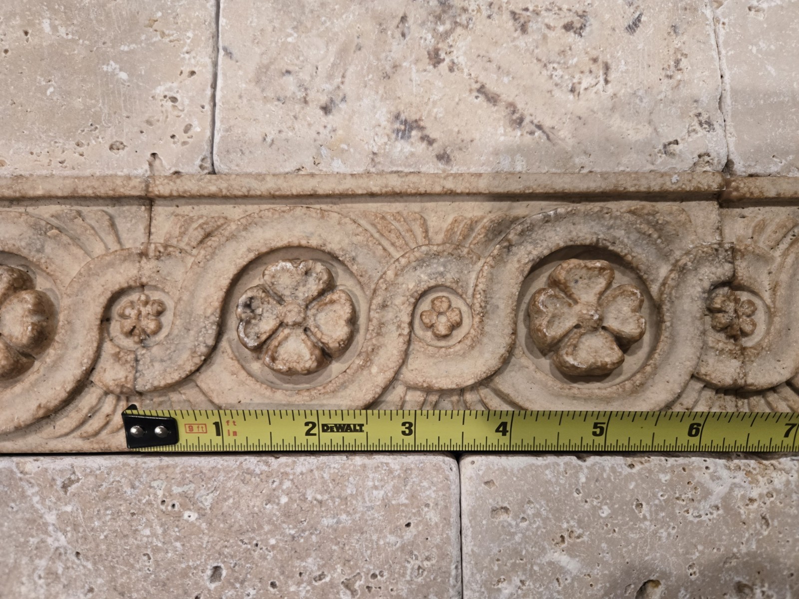 Italian tile border Looks Like Travertine Ivory Chiaro Tumbled Stone Marble Look