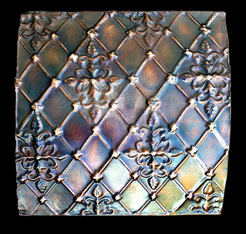 Italian Renaissance Kitchen Backsplash plaque Tile Dark Bronze Finish