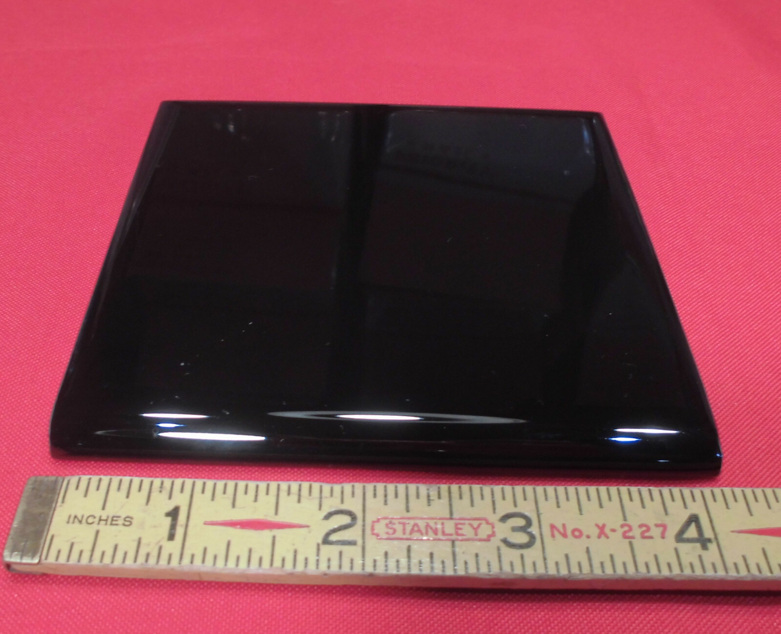 1 pc. *Gloss Black* 4-1/4″ Ceramic Bullnose Tile by American Olean NEW MINT