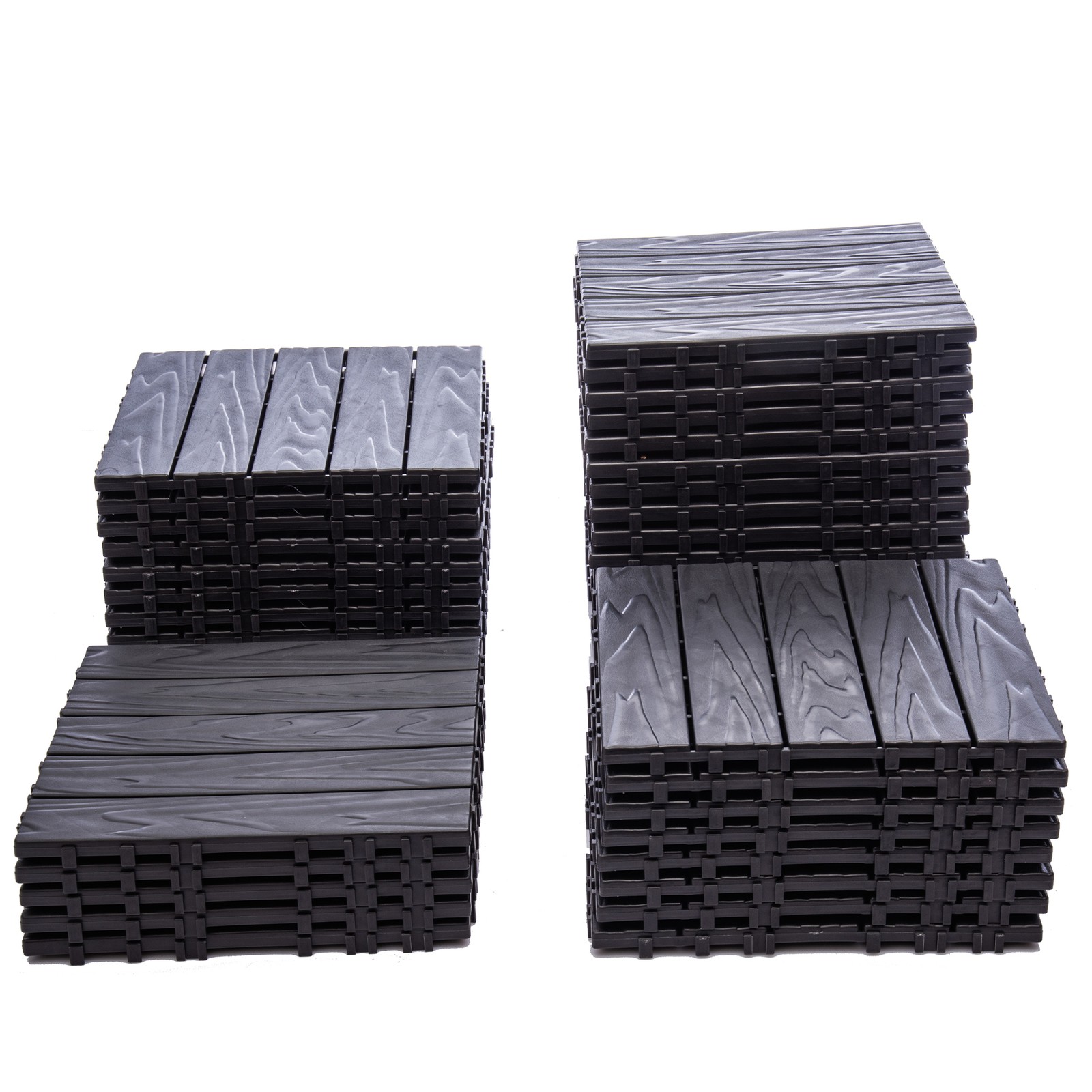 68-Pack 11.42″x11.42″ Plastic Interlocking Deck Tiles 61.60 Sq.Ft