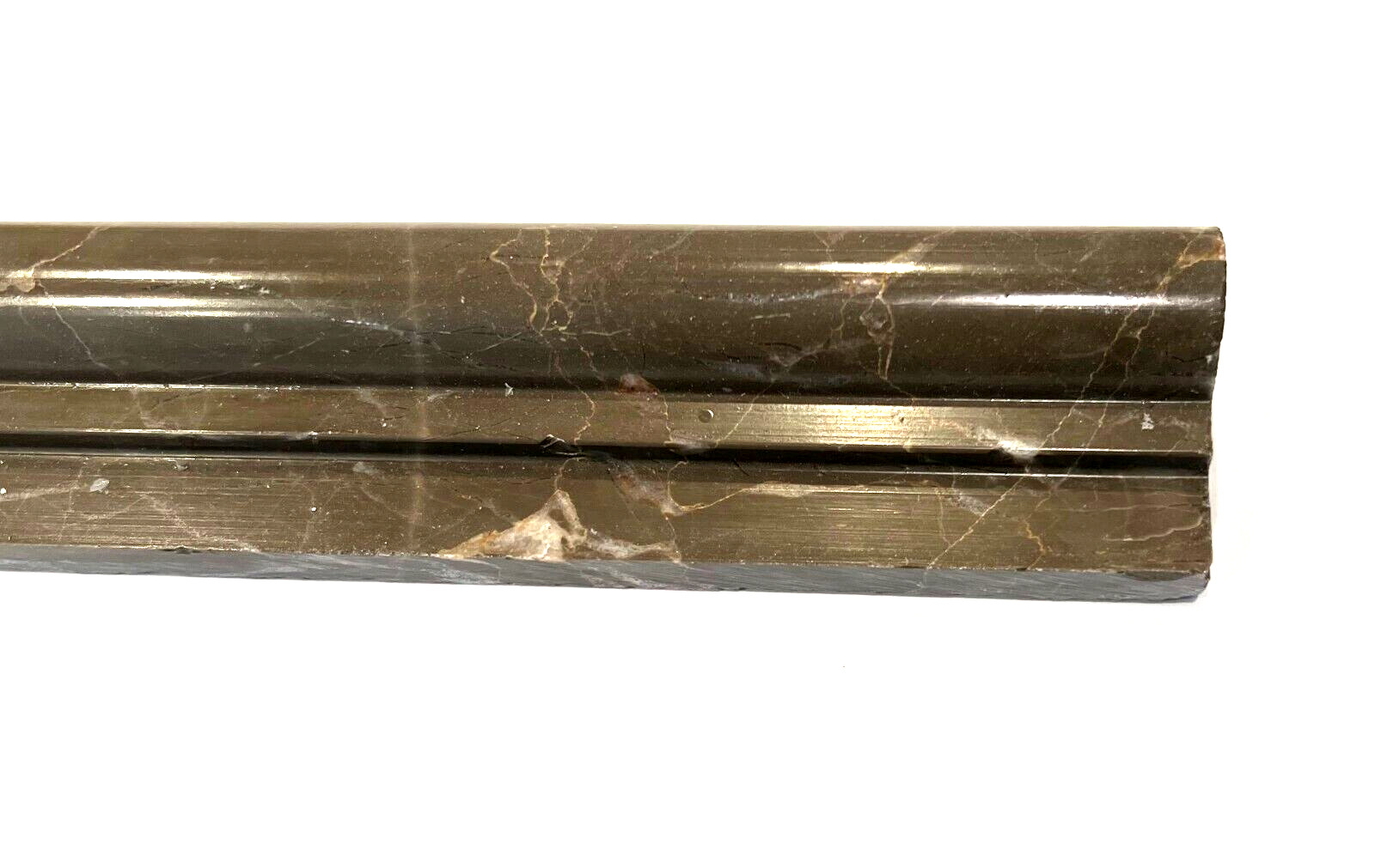 2X12 Smoky Brown Polished Marble Ogee Chair Rail Profile Molding Wall Trim Piece