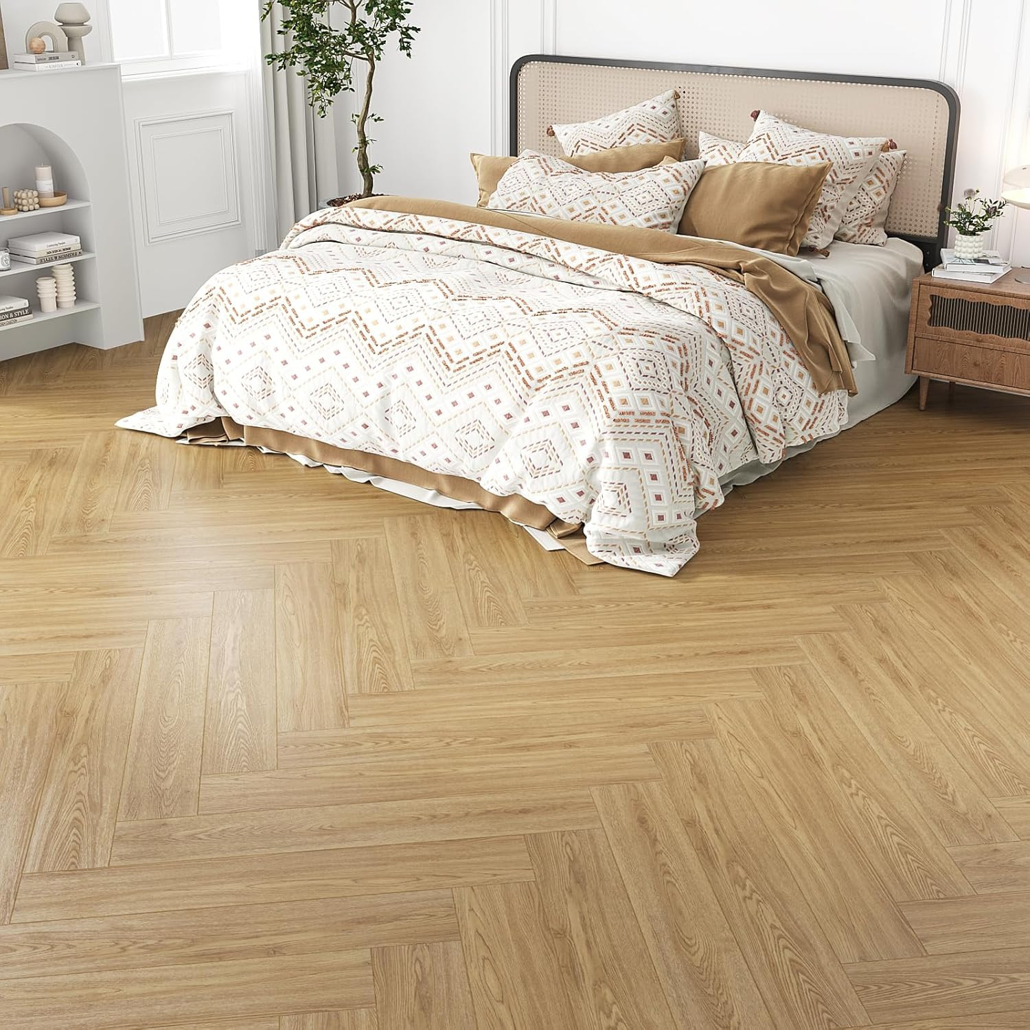 Natural Brown Peel & Stick Vinyl Plank Flooring – 32 Pack, 47 Sq.Ft.