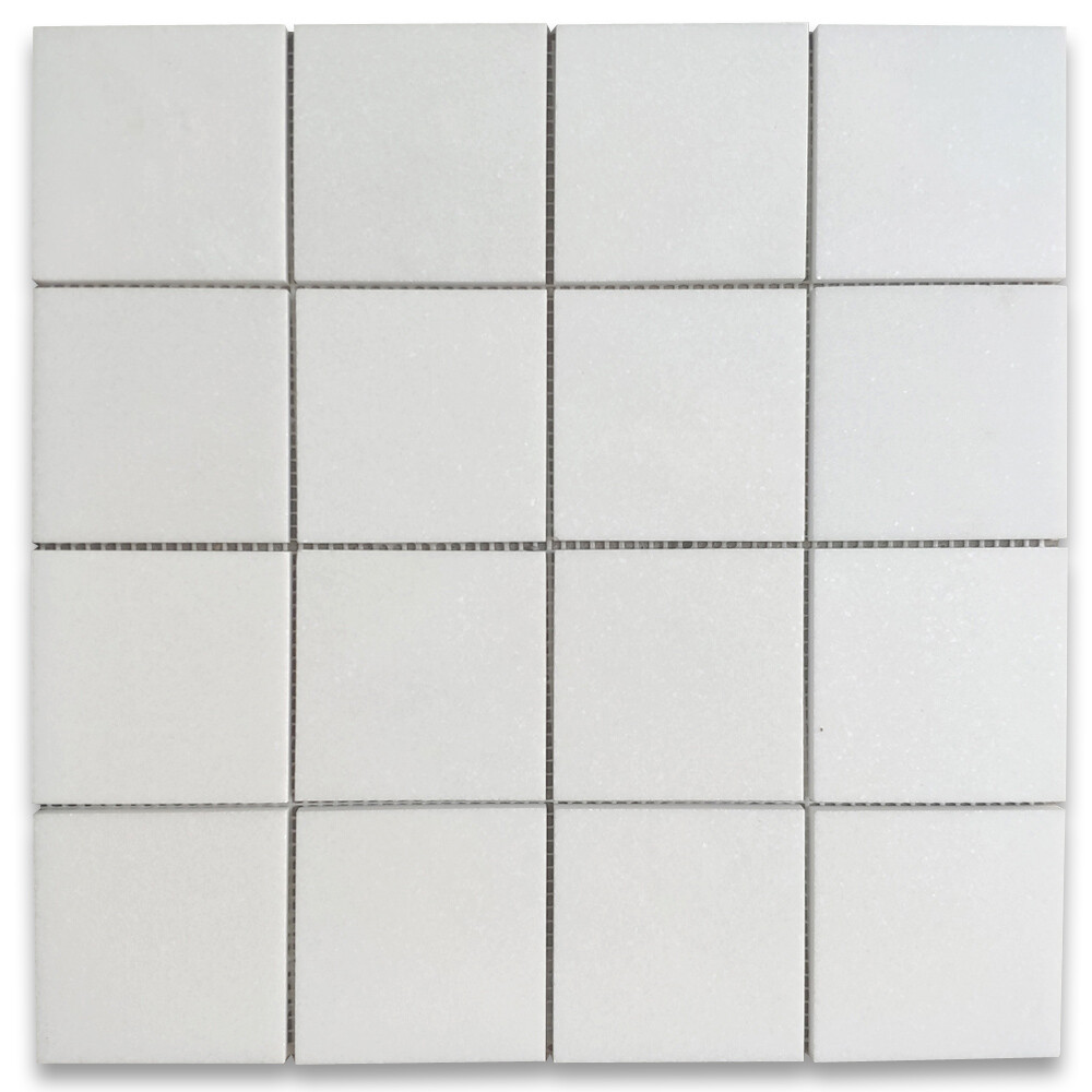 T27XH Thassos White Marble 3×3 Square Mosaic Tile Honed