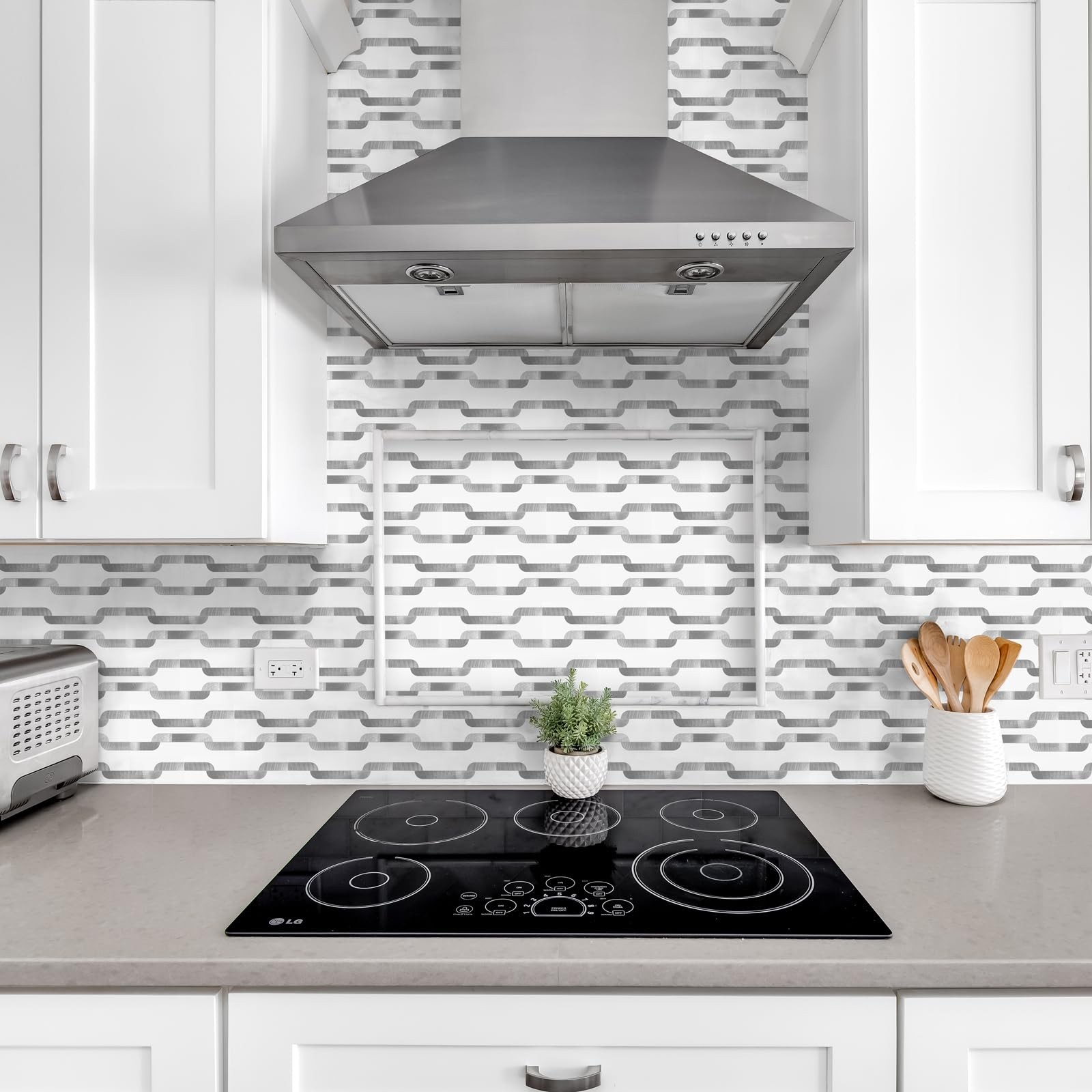 Peel and Stick backsplash 3 x 6 Inches 3D PVC Composite Wall Tile Stick on Ba…