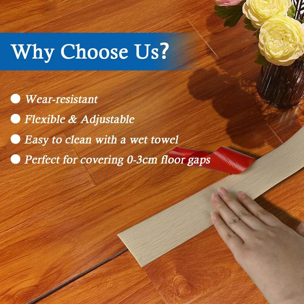 Floor Transition Strip Self Adhesive Floor Cover Strips Laminate 1.57″ Wide Viny