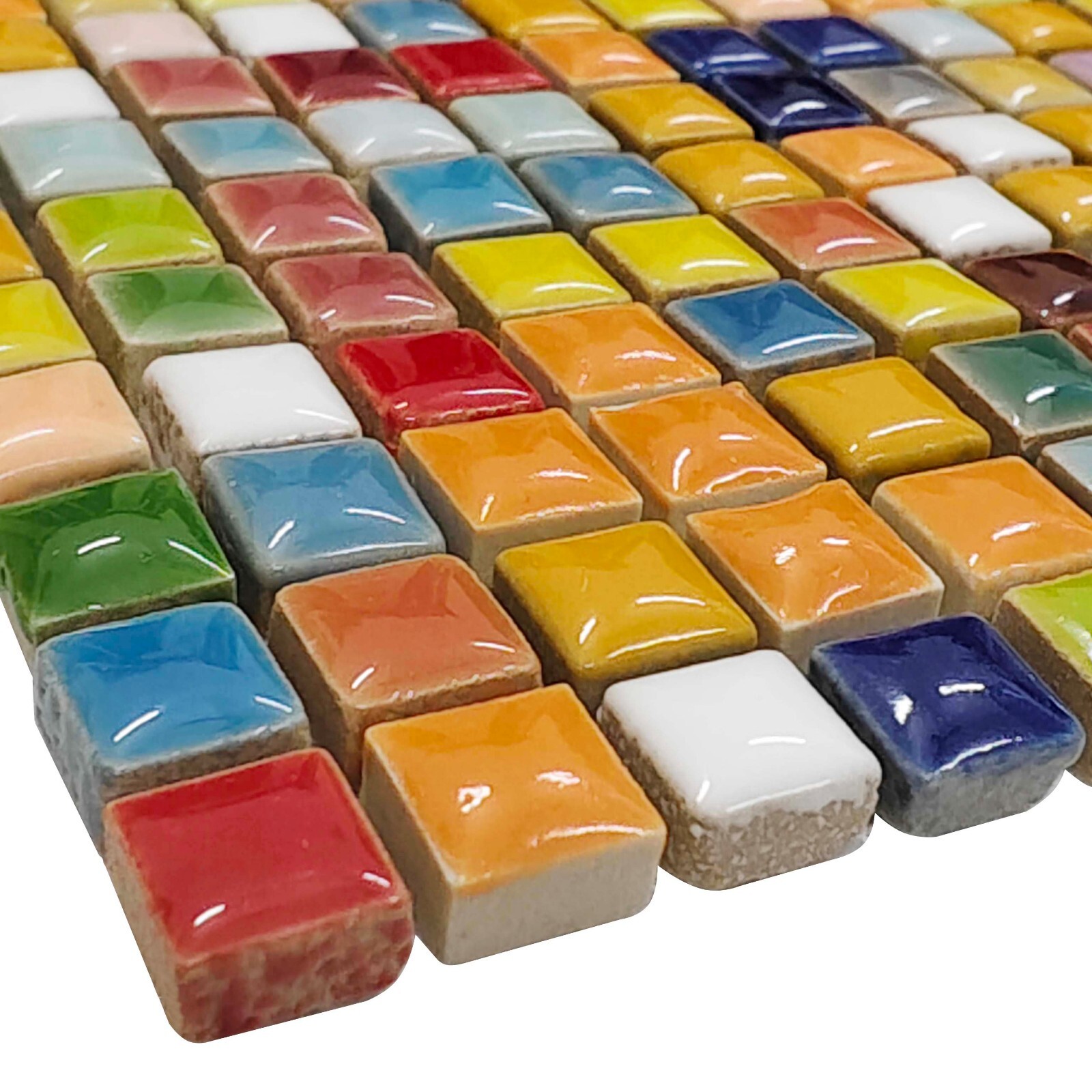 Multi-colored Ceramic Mosaic Mini Square Glazed Porcelain Floor & Wall Tile