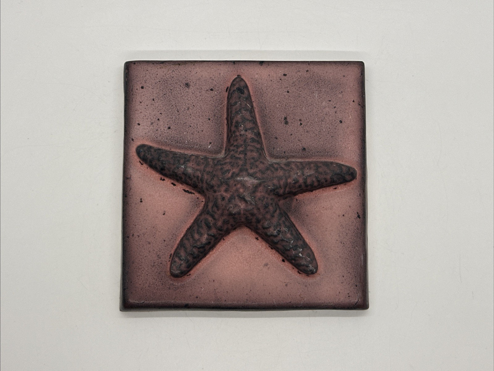 5×5 3D Starfish Ceramic Wall Tile Pink Hue Douglas Roberts Coastal Ocean
