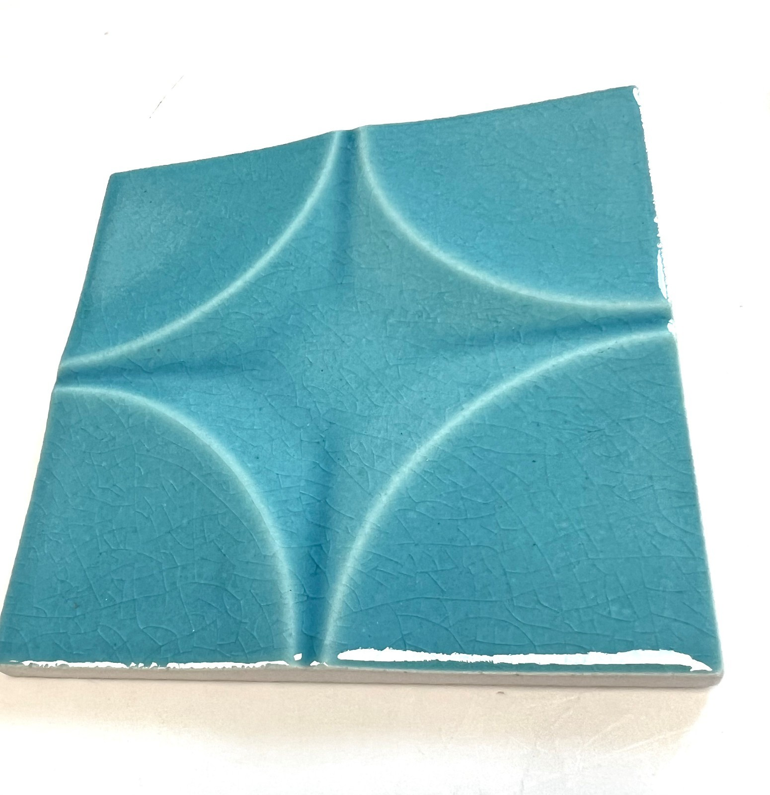 4×4 Wedgwood Virginia Crackle Blue Star Shaped Decorative Ceramic Wall (1 SF)