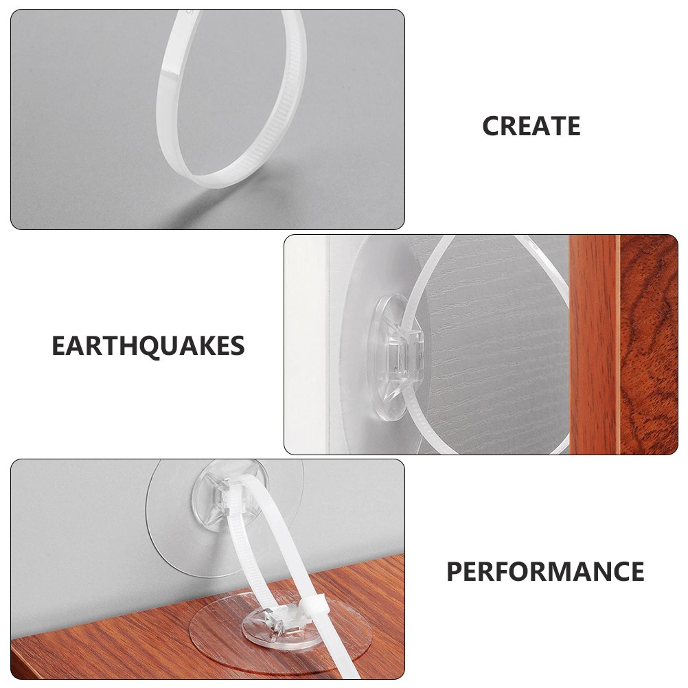 2 Sets Transparent Nylon Furniture Fixing Straps Safety Tool Anti Flip Design