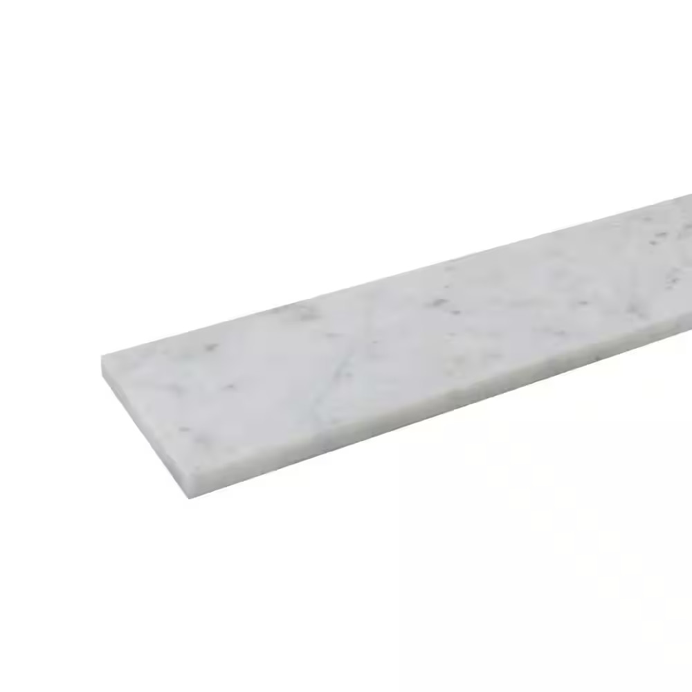 White Carrara 3 In. X 12 In. Honed White Carrara Marble Floor Subway Tile (5 Sq.