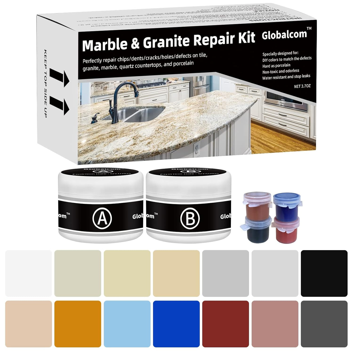 Marble and Granite Repair Kit Porcelain Marble Stone and Quartz Countertops R…