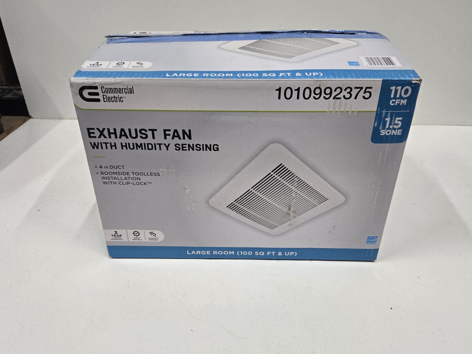 Commercial Electric 110CFM Bathroom Exhaust Fan w/ Humidity Sensing BPT14-24OD-H