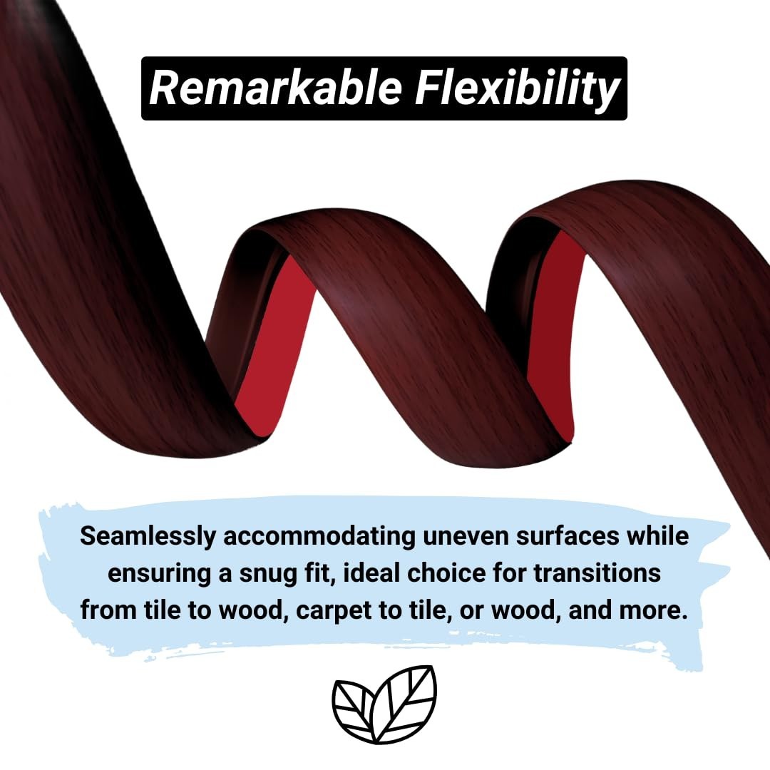1/5 Inch Height Floor Transition Strip – 40″ Red Wine for Safe Spaces