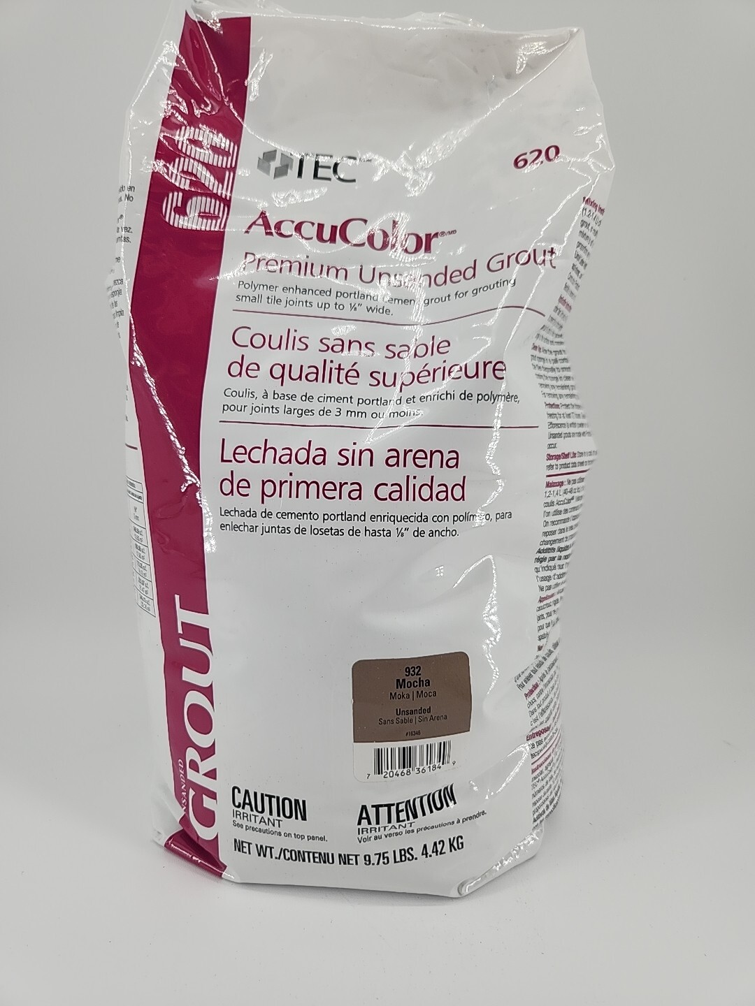 TEC – 620 – AccuColor Premium Unsanded Grout – 932 Mocha – 9.75 lb – Qty 4