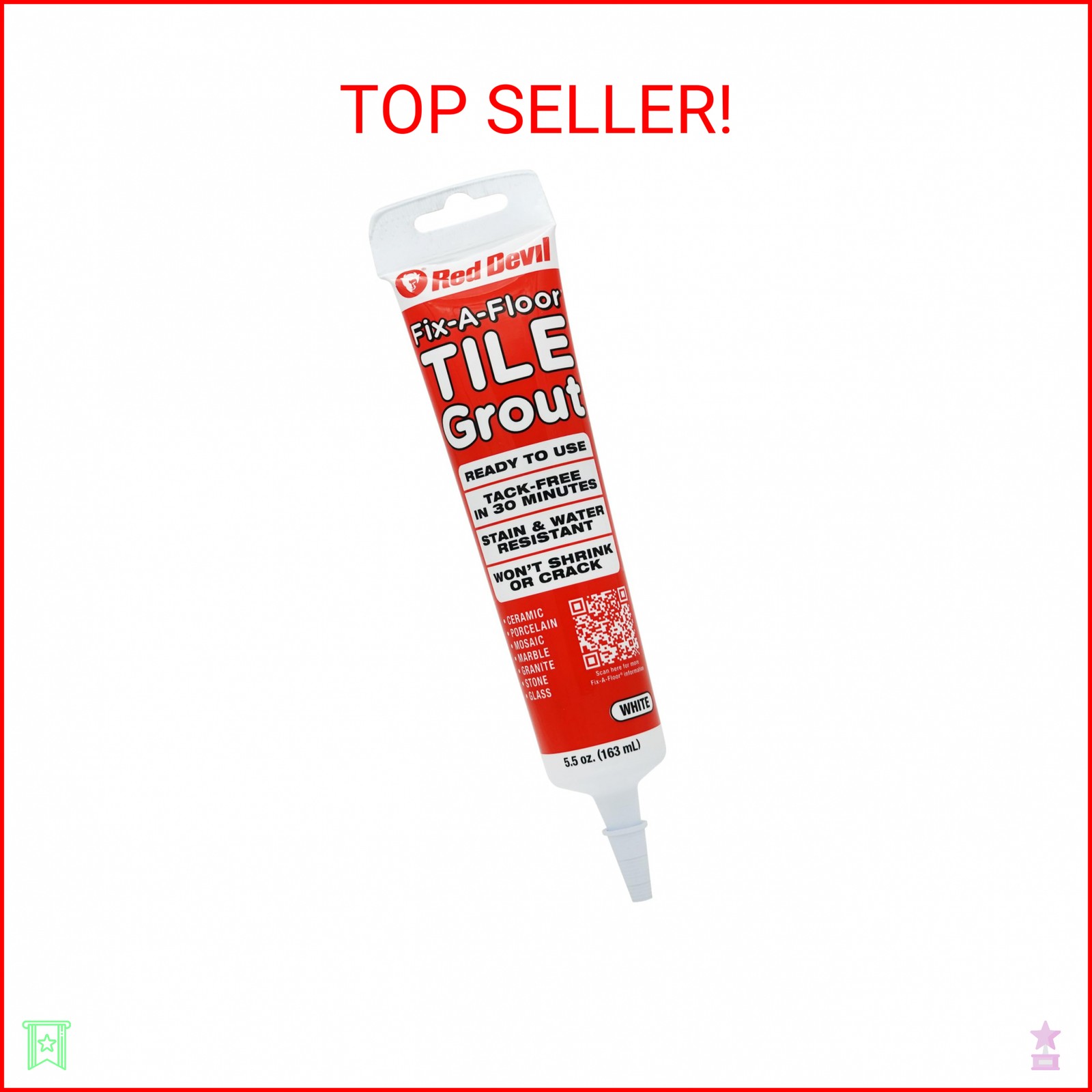 Fix-A-Floor Tile Grout – White – 5.5oz. Squeeze Tube