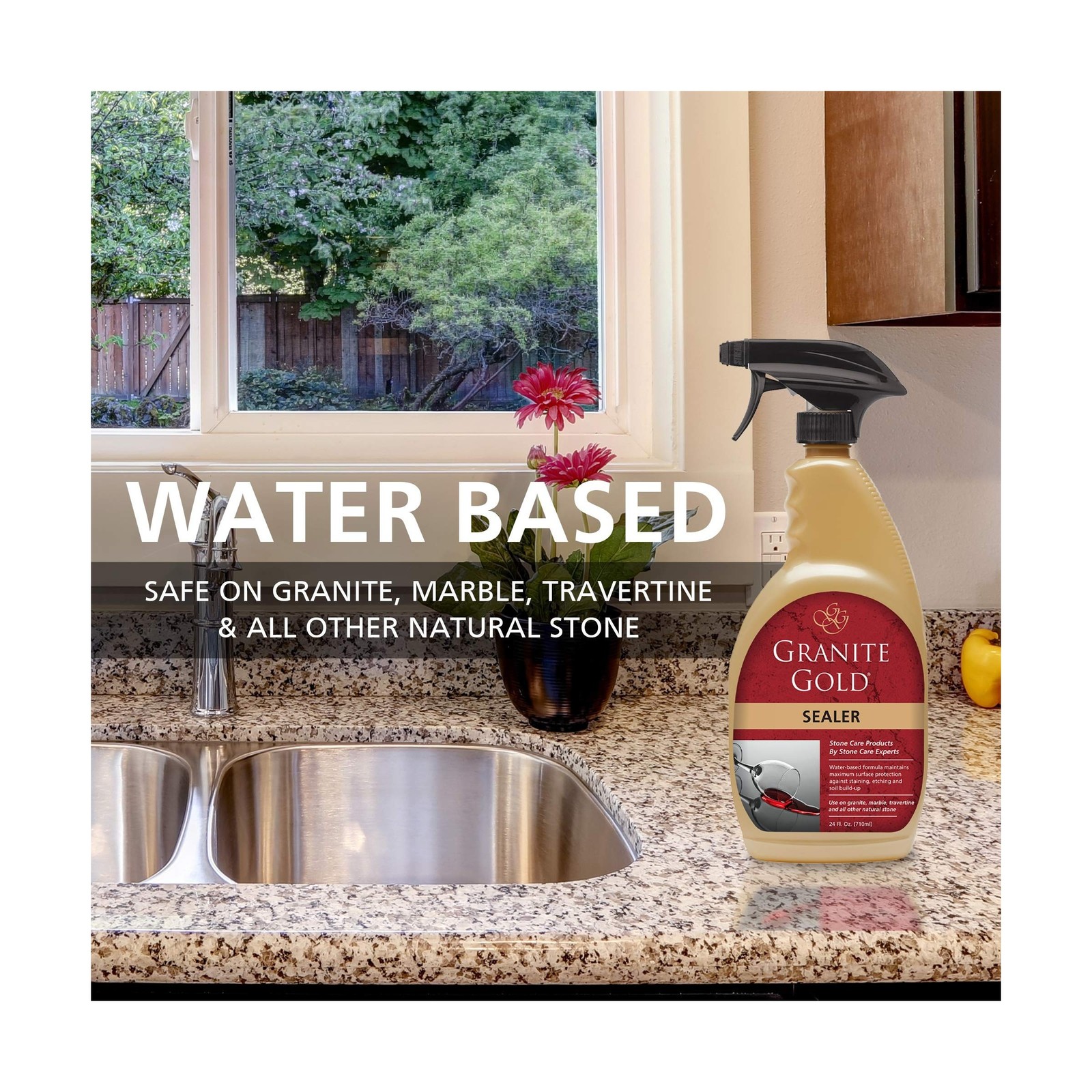 Granite Gold Water-Based Sealer Spray Protection for Granite, Marble, Travert…