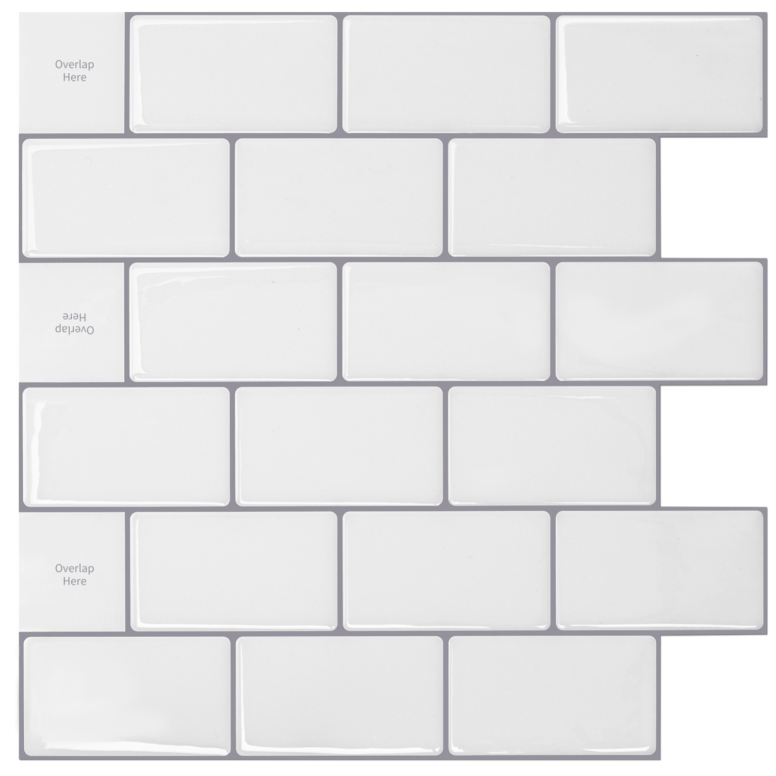 Art3d Peel and Stick Backsplash 12×12 inch Self-Adhesive Subway Wall Tiles(10P)