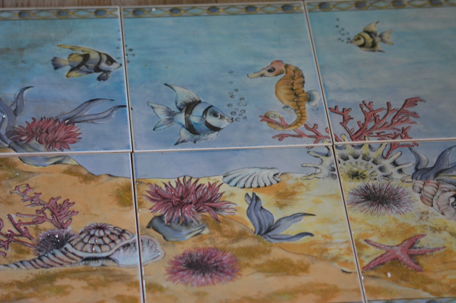 Under the Sea Ceramic Art Tile Mural/Backsplash Approx: 25″ x 20″