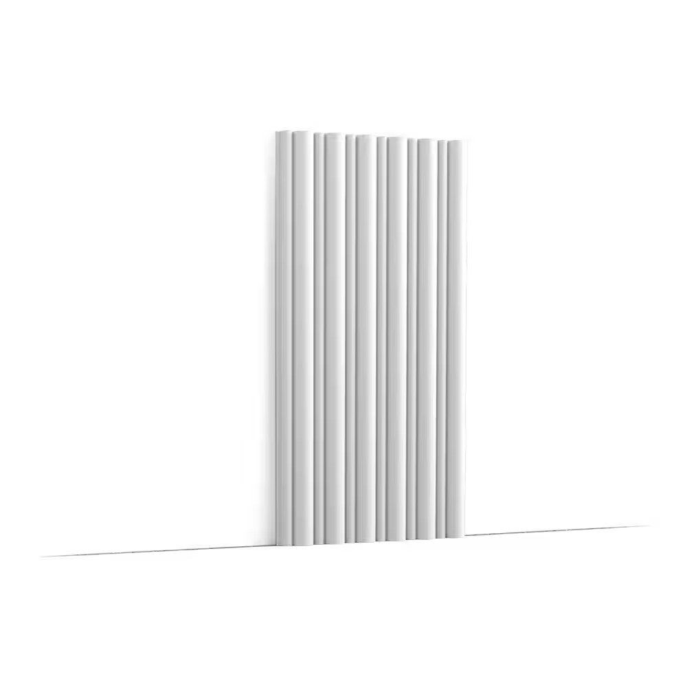 Flute 5/8 In. T X 7/8 Ft. X 8-1/2 Ft. White Primed Polystyrene Interlock 3D Deco
