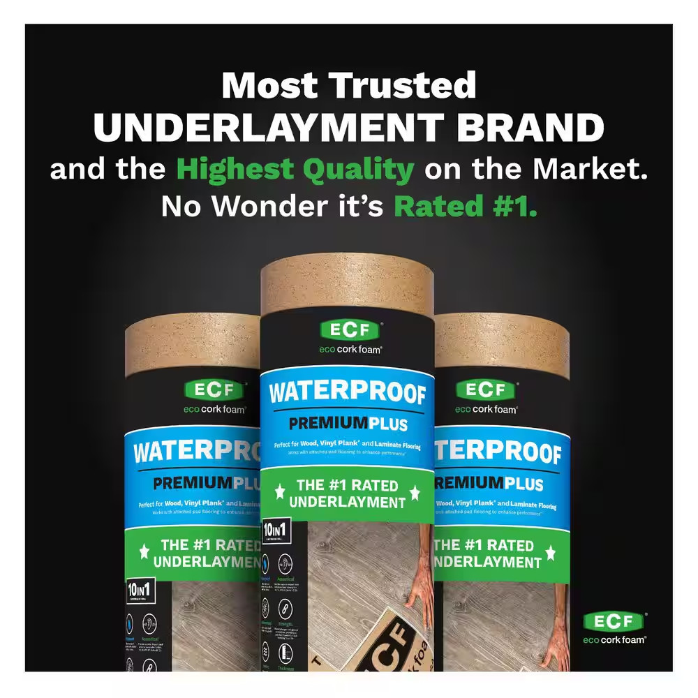 300 Sq. Ft. 3 Ft. X 100 Ft. X3.2Mm Waterproof Premium plus 10-In-1 Underlayment-