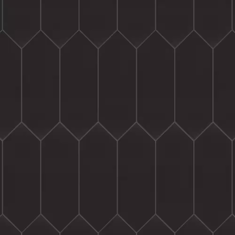 Kite Black 3-7/8 In. X 11-3/4 In. Porcelain Floor and Wall Tile (11.2 Sq. Ft./Ca