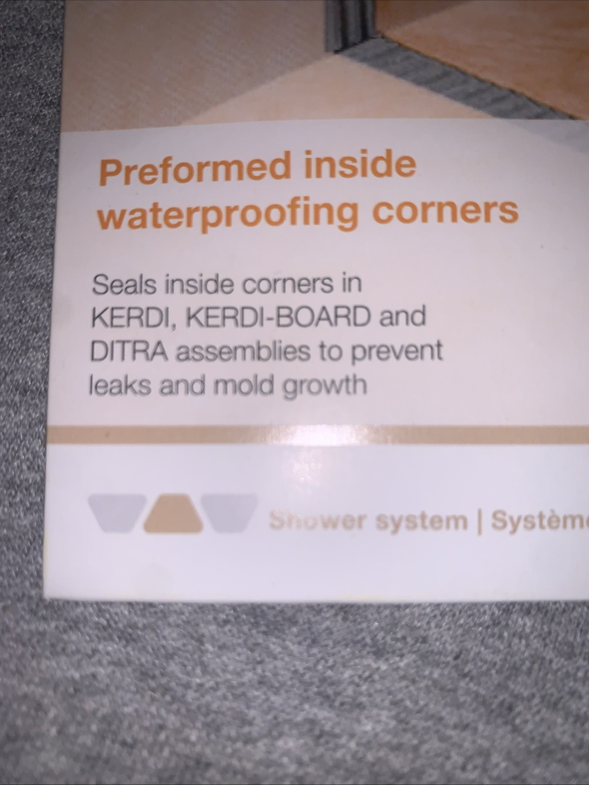 Schluter- KERDI Inside Corners, 1 Pack – 2 Pieces, KERECK/F12, New! Sealed!