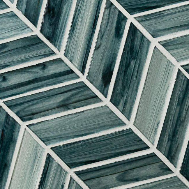 Midnight Blue Ombre 4 in. x 4 in. Matte Glass Mesh-Mounted Mosaic Tile