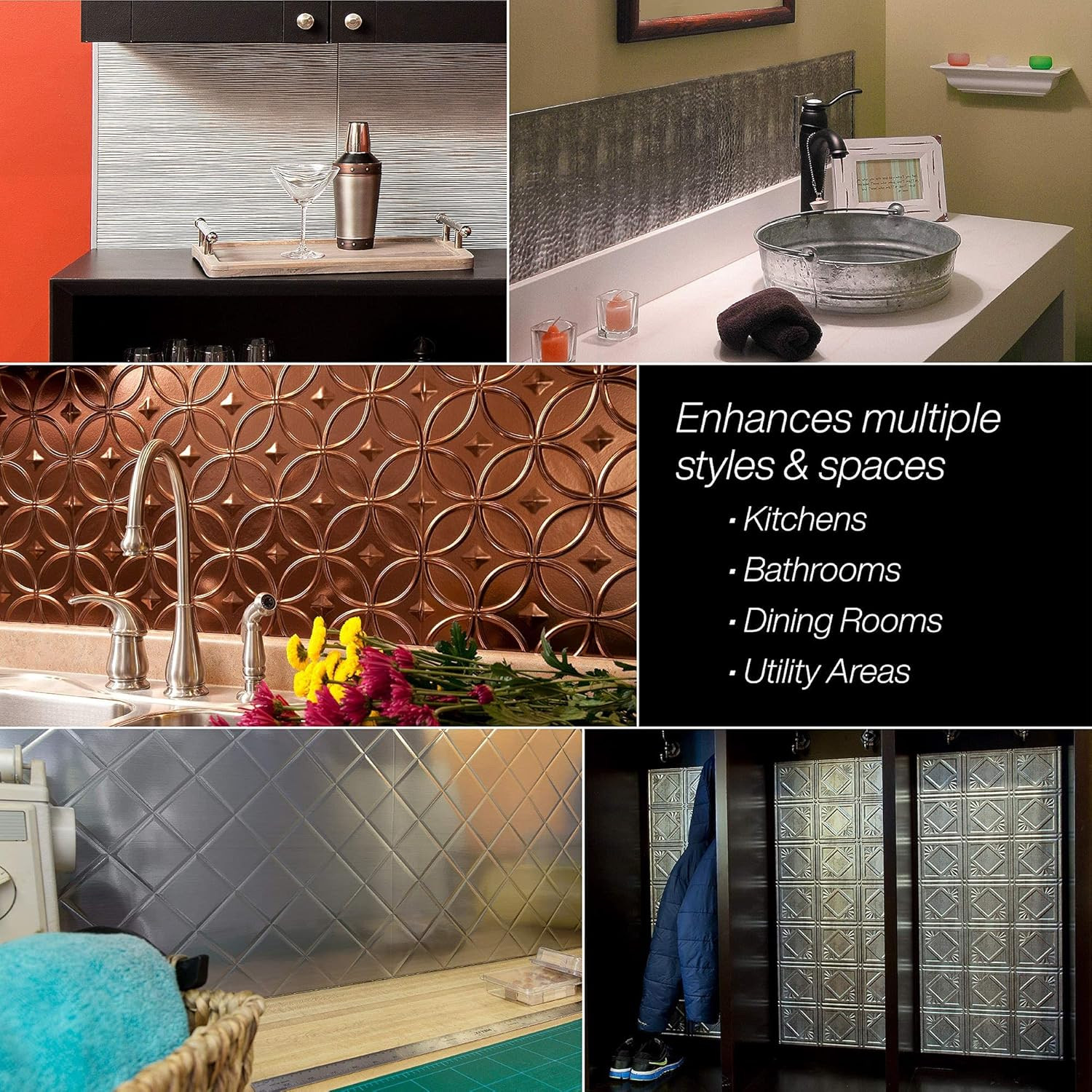 FASÄDE Traditional Style/Pattern 1 Decorative Vinyl Backsplash 15 Sq Ft Kit in M
