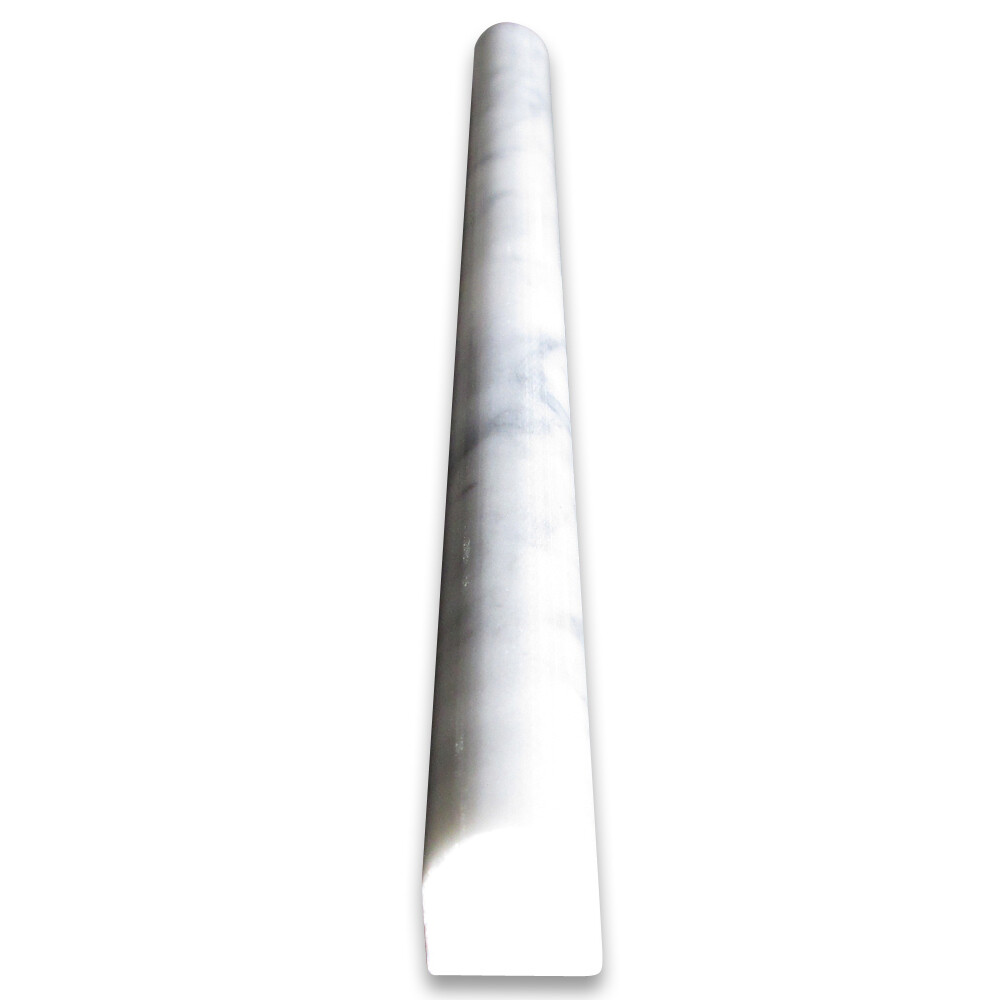 C18P Carrara Marble Pencil Liner Trim Molding Venato Carrera Polish 3/4×12