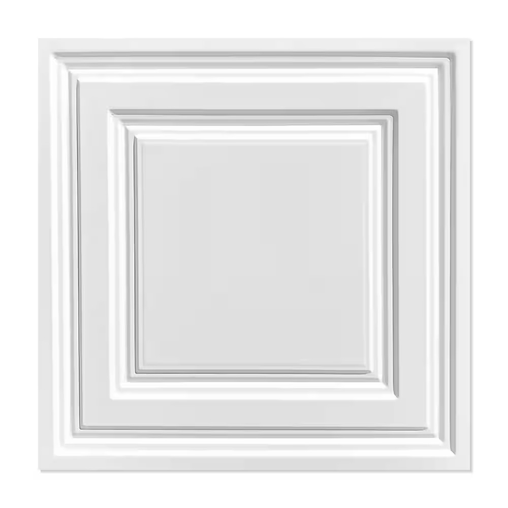 White 2 Ft. X 2 Ft. Decorative Smooth Ceiling Tile 48 (Sq. Ft. / Case) 12-Tiles