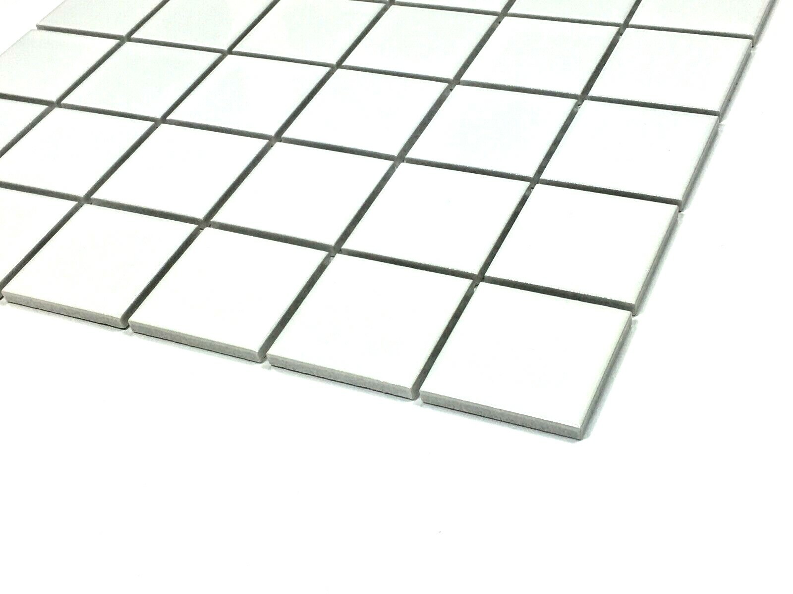 White 2×2 Shiny Porcelain Mosaic Tile Backsplash Wall Floor Kitchen (BOX OF 10)