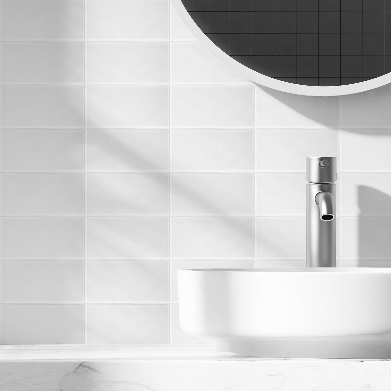 Art3d Peel & Stick Backsplash Glass Tile for Kitchen Bathroom White Tiles,32pcs