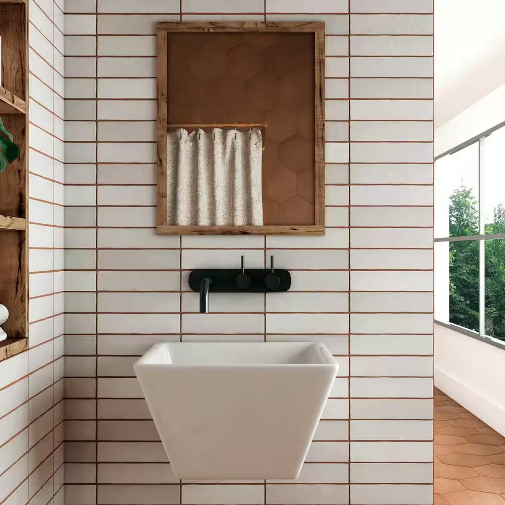 Makoto 2.5 In. X 10 In. Matte Shoji White Ceramic Wall Subway Tile (5.38 Sq. Ft.