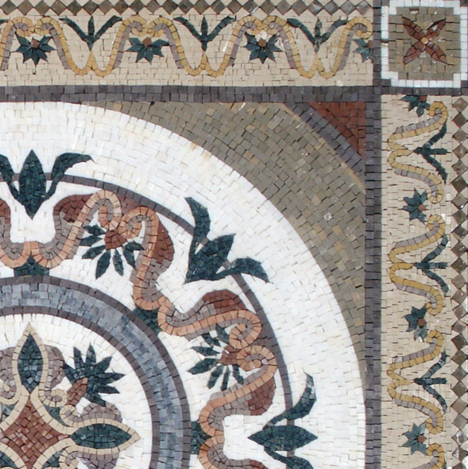 48” GEOMETRICAL FLORAL TILES | Square Shape Floral Tiles For Living Room Floor