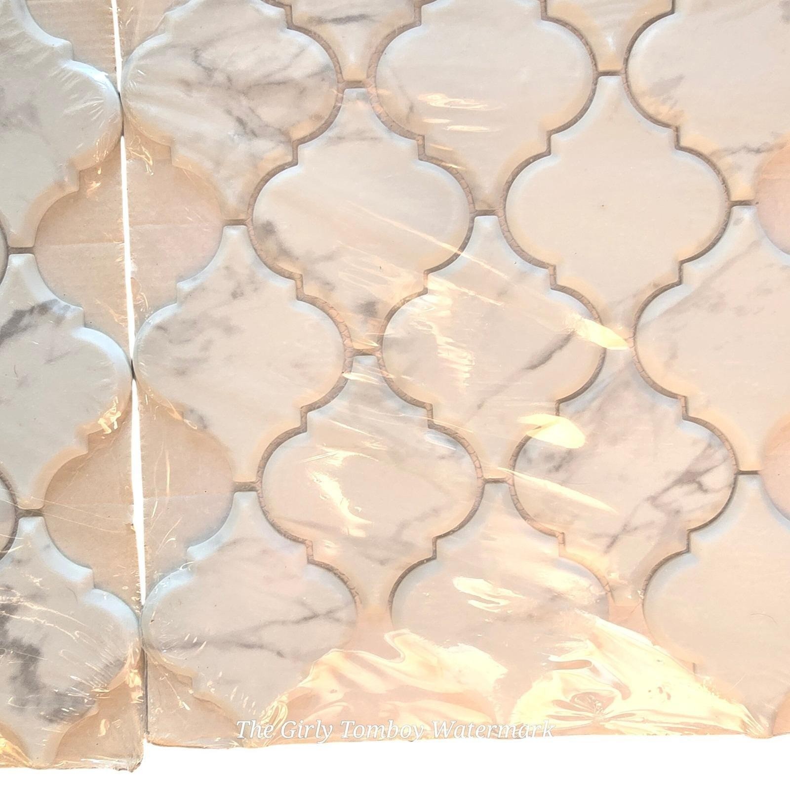 Satori Anatolia Recycled Glass Mosaic Arabesque Matte Tile Mercato Bianco