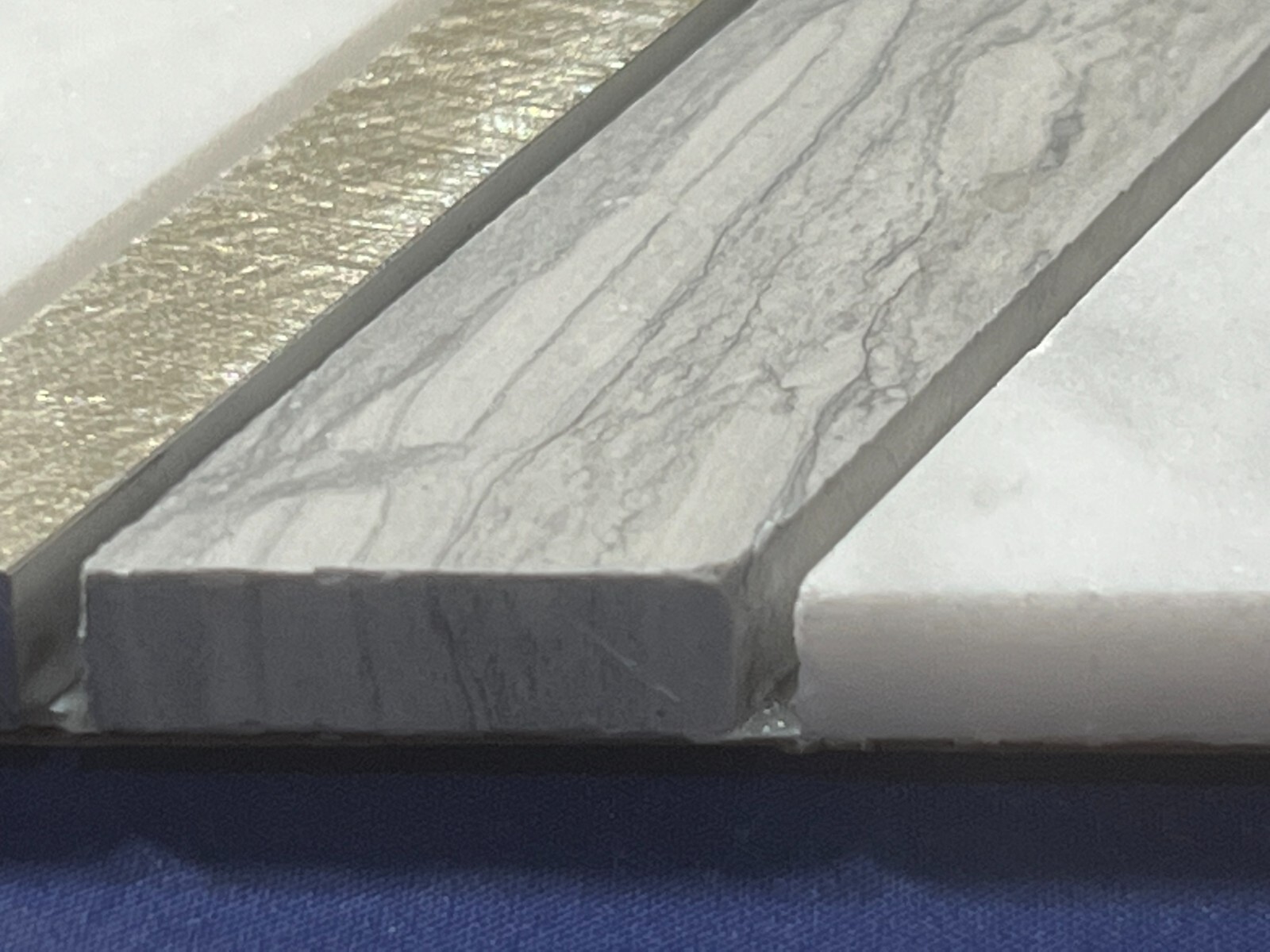 S11 White/Grey/Gold Marble Stone Mosaic Tile Kitchen Bathroom Polished, 7 sheets