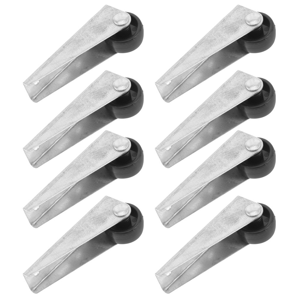 8Pcs Silver Gate Repair Wheels Durable Nylon Steel Door Bottom Casters