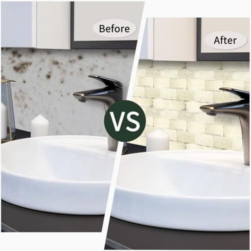 Eco-Friendly Peel & Stick Tiles – Grunge Beige Subway, 10 Sheets