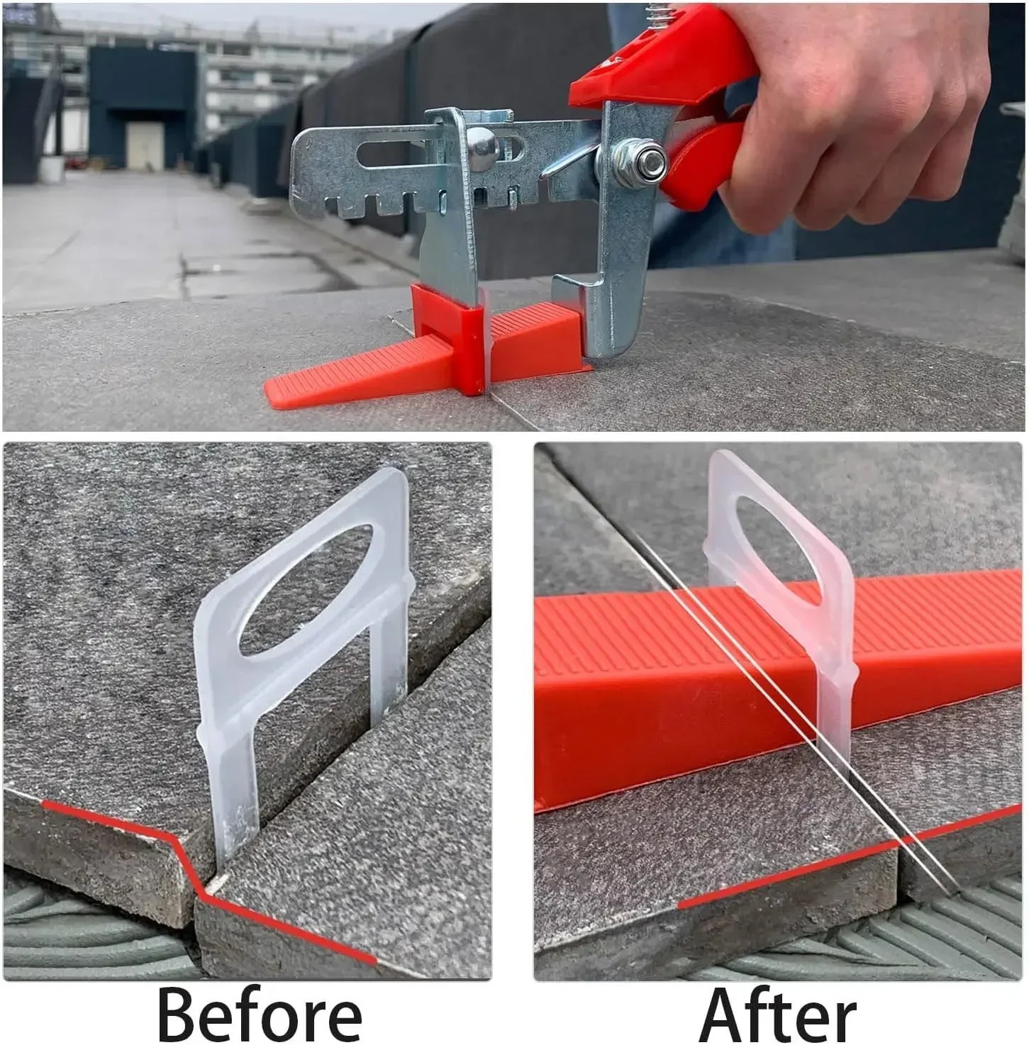 100-2000X Clip Tile Leveling System Kit Floor Wall 0.35-3mm Tile Spacer Tiling